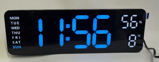 Elektroniskais galda pulkstenis ar mitruma rādītāju, kalendāru un t 5503