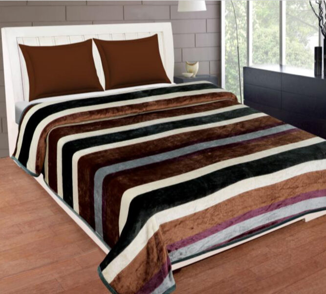 Sarla Shahi strīpains šokolādes pleds 165x225 cm 