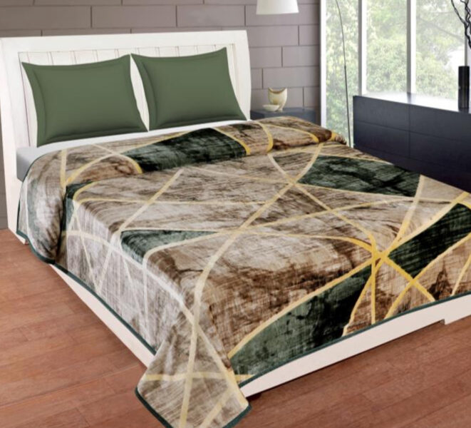 Sarla Shahi Green geometry pleds 165x225 cm