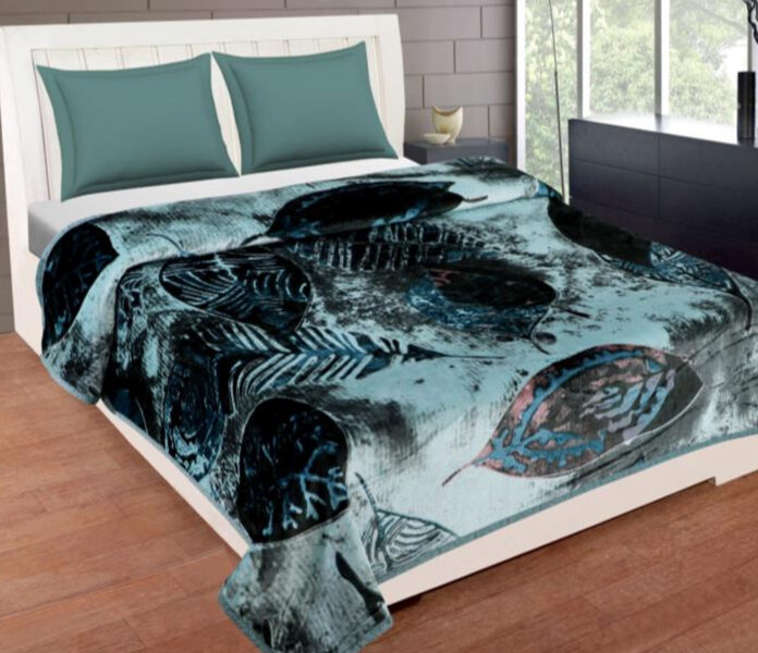 Sarla Shahi Blue Feather pleds 165x225 cm