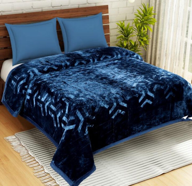 Sarla Cloudy abpusējs zils pleds 220x240 cm