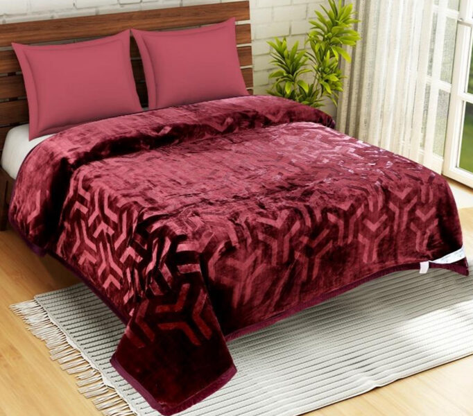 Sarla Cloudy abpusējs bordo pleds 220x240 cm