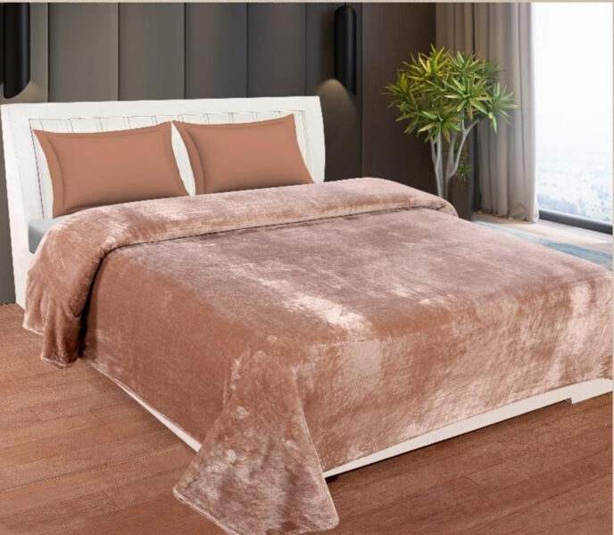 Sarla Solid bēšīgs flaneļa pleds