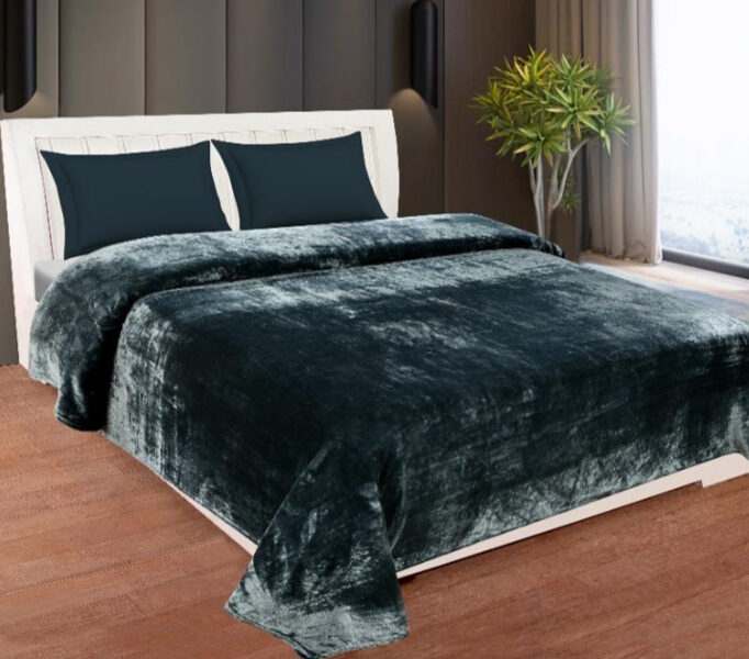 Sarla Solid smaragdzaļš flaneļa pleds 