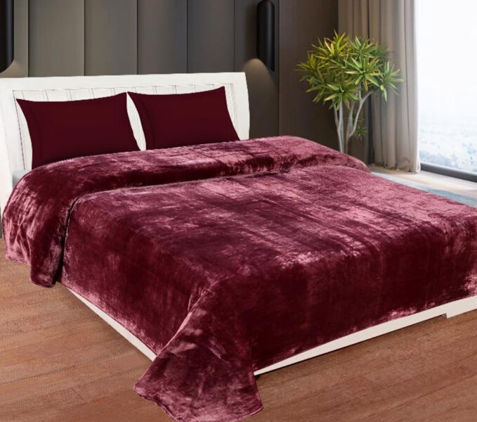 Sarla Solid bordo flaneļa pleds 